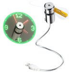 Ventilateur d'horloge led usb avec indicateur en temps rel, ventilateur d'horloge usb, couleur argent ...