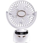 Ventilateur � pince, 6000mah ventilateur portable de bureau pince usb, 5 vitessesc, pince robuste pour ...