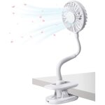 Ventilateur � pince rechargeable, mini ventilateur de bureau � pince pour poussettes, maison, bureau, ...