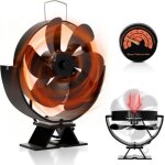 Ventilateur de po�le � 6 pales fonctionnement silencieux avec thermom�tre ventilateur de chemin�e aliment� ...