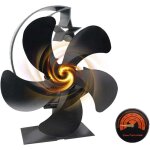 Ventilateur poele � bois 5 pales, ventilateur cheminee silencieux avec thermom�tre, ventilateur de po�le ...