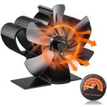 Ventilateur poele � bois, 6 pales silencieux ventilateur de po�le pour chemin�e tuyau / po�le � granul�s ...