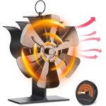 Ventilateur de po�le � bois, ventilateur de chemin�e aliment� par la chaleur � 6 pales, respectueux de ...