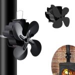 Coocheer - ventilateur de pole  bois, ventilateur de chemine  nergie thermique  4 pales pour gaz ...