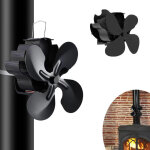 Ventilateur de po�le � bois, ventilateur de chemin�e � �nergie thermique � 4 pales pour gaz / granul�s ...