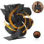 Jamais utilis] ventilateur de pole  bois double tte 6 pales, mini ventilateur de chemine, ventilateur ...