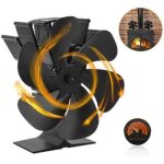 Ventilateur de po�le � bois double t�te 6 pales, mini ventilateur de chemin�e, ventilateur de four pour ...