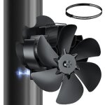 Ventilateur poele � bois magn�tique 6 lames ventilateur de po�le � granul�s et chemin�e avec moniteur ...
