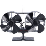 Ventilateur de po�le � double t�te, 8 pales, �cologique, automatique, aliment� par la chaleur, pour br�leur ...