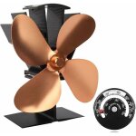 Ventilateur de po�le silencieux � 4 pales aliment� par la chaleur pour po�le � bois / b�che / chemin�e ...