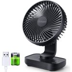 Ventilateur rechargeable usb, 4000mah batterie petit ventilateur bureau de table puissant, 4 vitesses, ...