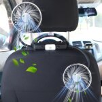 Ventilateur de si�ge arri�re pour enfant, double t�te avec 2 interrupteurs, rotation � 360�, 3 vitesses, ...