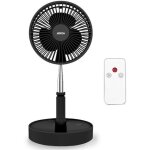 Ventilateur silencieux sans fil � batterie rechargeable usb noir pied pliable & t�lescopique t�l�commande ...