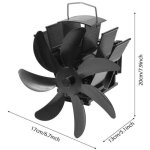 Ventilateur thermique � 7 pales pour chemin�e � bois, distribution efficace de la chaleur, s�curit� pour ...