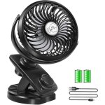 Ventilateur usb, mini ventilateur  pile avec rechargeable batterie 5000 mah, ventilateur pc avec 4 vitesses ...