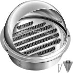 Ventilation grille, 150mmgrille d'a�ration en acier inoxydable, sortie d?air murale ronde en inox avec ...