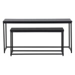 Venture home - lot de 2 tables basses gigognes en bois et métal - noir - staal Venture home - lot de 2 tables basses gigognes en bois et métal - noir - staal