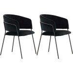 Venture home - fauteuil en tissu velours et acier noir selma