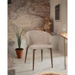Uniqka - vera - chaise en tissu bouclette et pieds métal Uniqka - vera - chaise en tissu bouclette et pieds métal