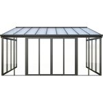 Vranda en aluminium et polycarbonate avec protection uv - 15, 9 m - anthracite - mathilda