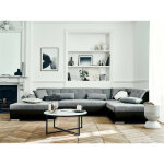 Lisa design - vermont - canapé panoramique d'angle droit - 7 places - convertible - en simili et tissu ... Lisa design - vermont - canapé panoramique d'angle droit - 7 places - convertible - en simili et tissu ...