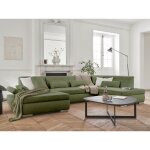 Lisa design - vermont - canap panoramique d'angle droit - 7 places - convertible - en tissu