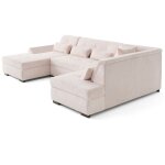 Lisa design ? canap� panoramique d'angle droit 7 places en velours c�tel� ? accoudoir r�glable ? dimensions ...