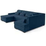 Lisa design - vermont s - canap� panoramique d'angle droit 7 places en velours c�tel� - bleu