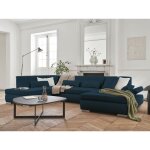 Lisa design - vermont - canap panoramique d'angle gauche - 7 places - convertible - en tissu