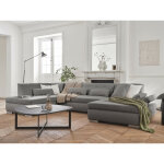 Lisa design - vermont - canap panoramique d'angle gauche - 7 places - convertible - en tissu