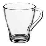 Verre avec anse 250 ml lisse transparent pour caf� th�
