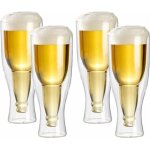 Verres � bi�re � double paroi - infactory - 20 cl - lot de 4 - compatible lave - vaisselle - verre