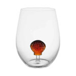 Verre coquillage ambr� 10x12x10cm