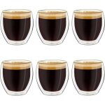 Verres  expresso  double paroi, lot de 6 100 ml, tasses  moka, verres thermiques  effet flottant