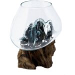 Ancient wisdom - verre  fondue sur bois - grand bol - vendu par 1
