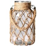 Verre transparent avec vintage corde, vase de table vintage pour herbe de la pampa, vase dcoratif de ...