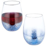 Verres a vin sans pied lot de 2 bleu