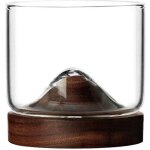 Verre a whisky avec dessous de verre en bois Verre a whisky avec dessous de verre en bois