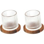 Verre a whisky support acacia x2