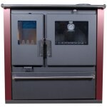 Verso - cuisinière à bois cs plus - 7, 7 kw plaque supérieure en métal, panneaux latéraux bordeaux et ... Verso - cuisinière à bois cs plus - 7, 7 kw plaque supérieure en métal, panneaux latéraux bordeaux et ...