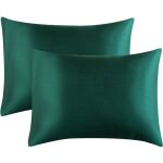 Vert encre taie oreiller 50x70 gris - taies d'oreiller 50 x 70 lot de 2 satin rectangulaire confort, ...