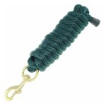 Vert - longe de cheval en nylon souple avec mousqueton couleur laiton Vert - longe de cheval en nylon souple avec mousqueton couleur laiton