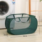 Vert panier  linge sale pliable grand pop up corbeille  linge en maille bac  linge avec poigne et ...