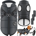 Veste pour chien manteau pour chien avec harnais 45 sacs  crottes + distributeur inclus veste d'hiver ...