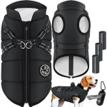 Veste pour chien manteau pour chien avec harnais incl. 45 sacs à crottes + distributeur gilet d'hiver ... Veste pour chien manteau pour chien avec harnais incl. 45 sacs à crottes + distributeur gilet d'hiver ...