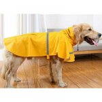 Veste poncho de pluie imperm�able pour chiens de grande taille avec capuche � bande r�fl�chissante - ...