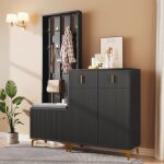 Wishdor - vestiaire d'entre - banc  chaussures avec coussins - crochets - armoire  chaussures avec ...