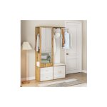 Vestiaire d'entrée, banc à chaussures avec coussins, miroir, armoire à chaussures, crochets et cintres ... Vestiaire d'entrée, banc à chaussures avec coussins, miroir, armoire à chaussures, crochets et cintres ...