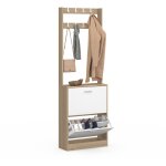 Vestiaire d'entrée klark meuble chaussures 2 portes effet bois et blanc Vestiaire d'entrée klark meuble chaussures 2 portes effet bois et blanc