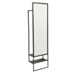 Vente - unique - vestiaire en mtal avec penderie, miroir et 1 tagre - noir - isaly